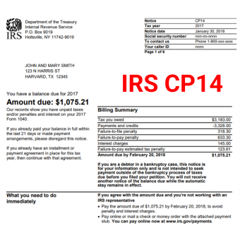 IRS CP14 Notice